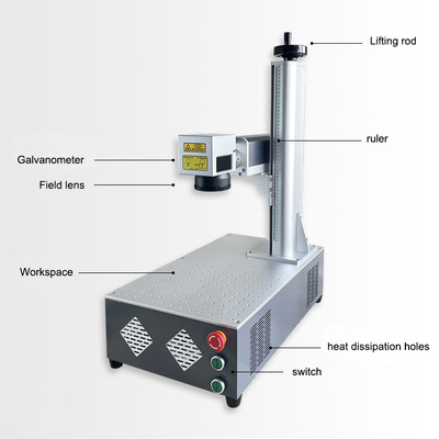 Portable UV CO2 Optical Fiber Laser Marking Machine Metal Engraver 100w