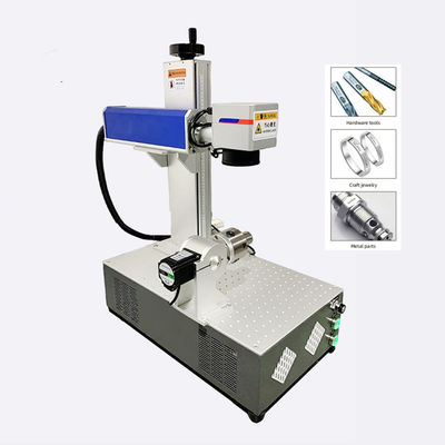 Easy-to-Operate Benchtop Fiber Laser Marking Machine with 0-8000mm/s Marking Speed and Rotary Axis